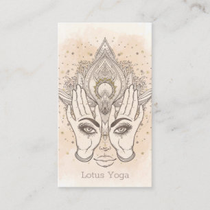 Peach & Gold Boho Lotus Blume Schönheit Visitenkarte