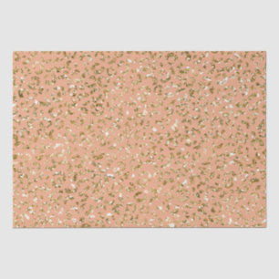 Peach Gold Glitzer Leopard Print Seidenpapier