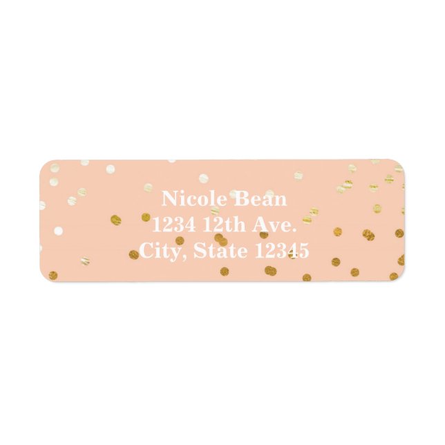 Peach & Gold Shiny Confetti Dots Chic Modern (Vorne)