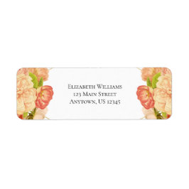 Peach Gold Wasserfarbe Blume Rücksendeadresse