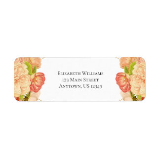 Peach Gold Wasserfarbe Blume Rücksendeadresse