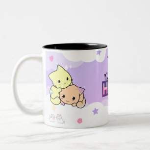 Peach & Goma - Mochi Mochi Peach Cats Zweitone Zweifarbige Tasse