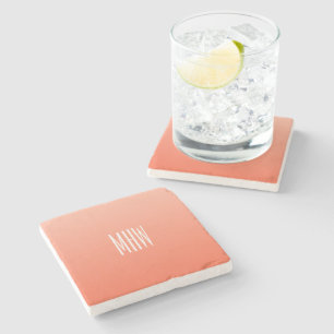 Peach Gradient Custom Monogram Stone Untersetzer