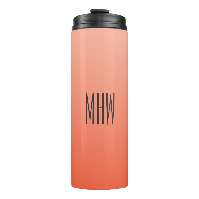 Peach Gradient custom monogram tumbler Thermosbecher (Vorderseite)