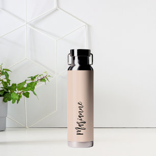 Peach grau individuelle Name Skript Trinkflasche