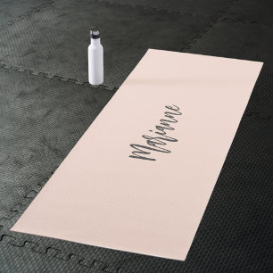 Peach grau individuelle Name Skript Yogamatte