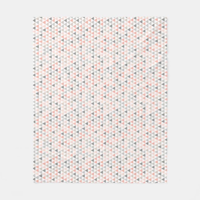 Peach Gray Beige Neutrals Modernes geometrisches M Fleecedecke (Vorderseite)