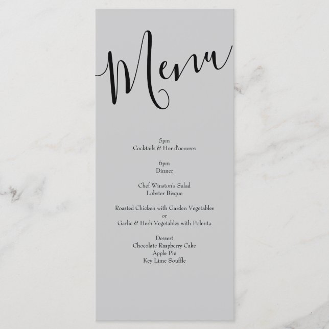 Peach Gray Wedding Spring Floral Menükarte (Vorderseite)