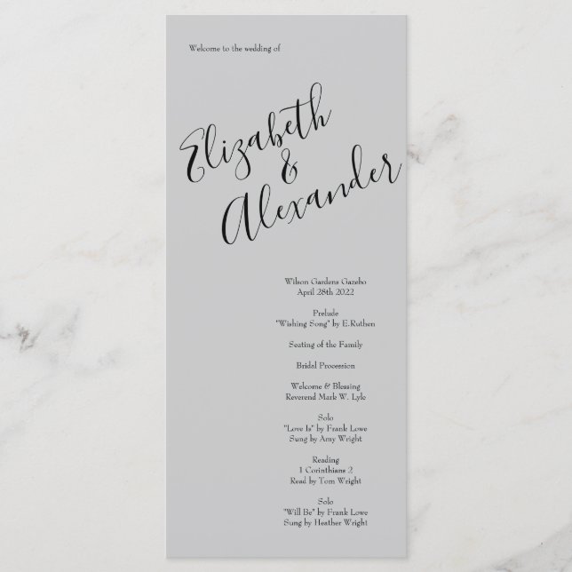 Peach Gray Wedding Spring Floral Menükarte (Vorderseite)