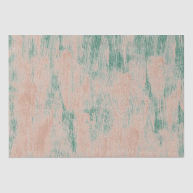 Peach Green Abstrakt Snowflakes Weihnachten Seidenpapier (Vorderseite)