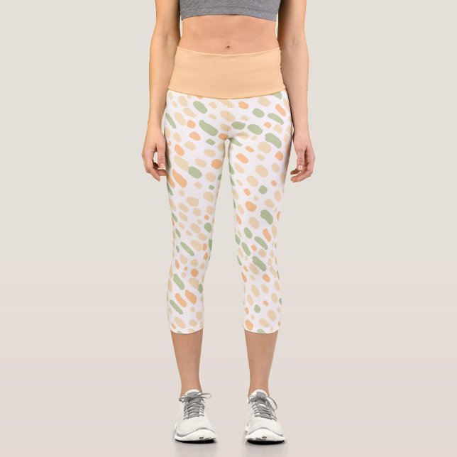 Peach & Green Bio Muster Capri Leggings (Vorderseite)