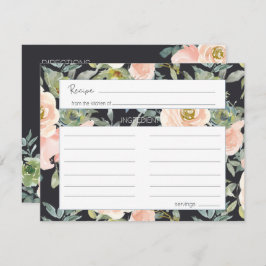 Peach Green Navy Pastel Floral Wedding Rezept Card Mitteilungskarte