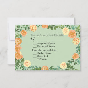 Peach Green Wedding Spring Pastel Einladung