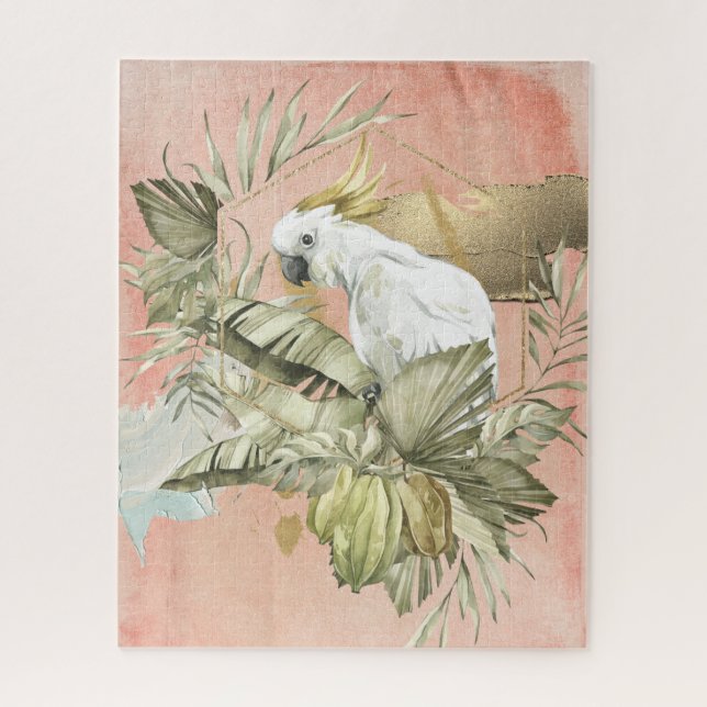 Peach Grunge Cockatoo Jigsaw Puzzle (Vertikal)