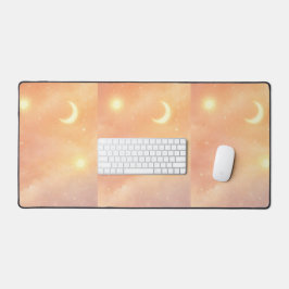 Peach haze and cloud cream AI art  Schreibtischunterlage