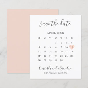 Peach Heart Calender Budget Hochzeit Speichern Sie