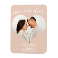 Peach Heart Foto Wedding Save the Date