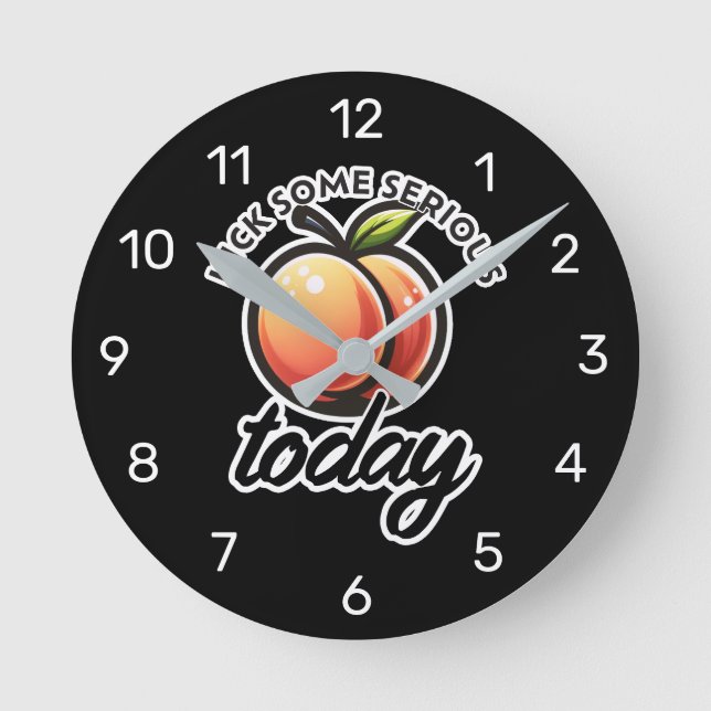 Peach Hintern Kick einige ernste Hintern heute mot Runde Wanduhr (Vorderseite)