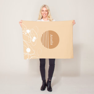 Peach Horizons   Personalisiert Name Baby Blanket Fleecedecke