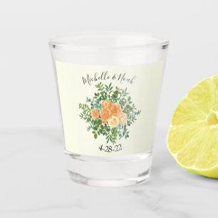 Peach Ivory Hochzeit Vintage Rose Schnapsglas