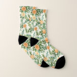 Peach & Ivory Peony & Rose Blumenhochzeit Socken<br><div class="desc">Schöne Peach & Elfenbeinpeony & Rose blumengeschmückte Hochzeitseinladungen mit reichlich Grün. Ideal für ein Blumenthema oder eine traditionelle weiße Hochzeit im Frühling oder Sommer. Passen Sie die Farbe und den Text an,  um diese Hochzeit einladen zu lassen!</div>