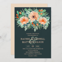 Peach Jade Aquamarin Floral Watercolor Hochzeit Ei