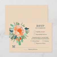Peach Jade Aquamarin Floral Wedding