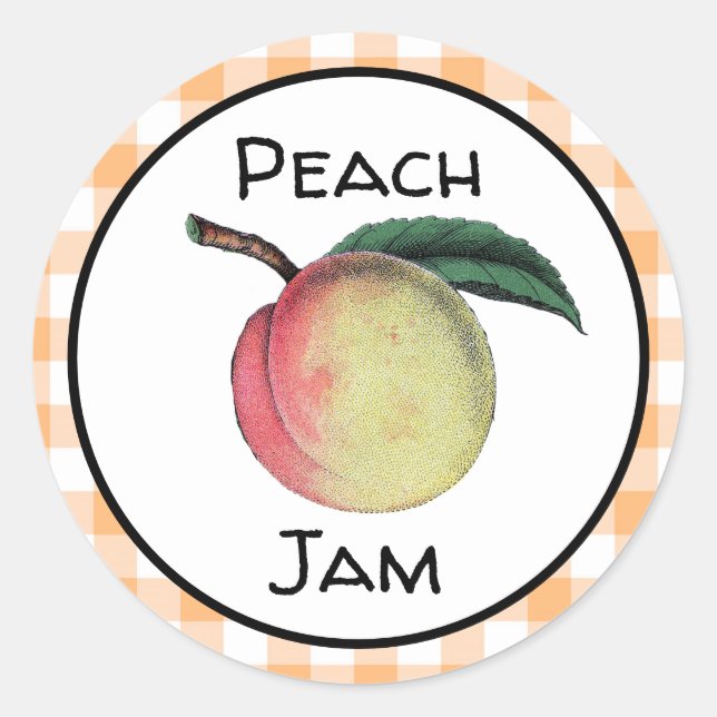 Peach Jam Label Runder Aufkleber (Vorderseite)