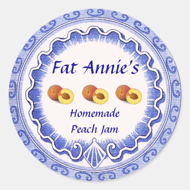 Peach Jam Label Runder Aufkleber (Vorderseite)