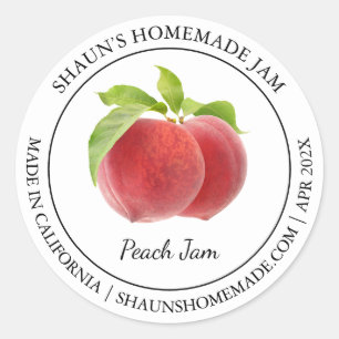 Peach Jam Modern Label Runder Aufkleber