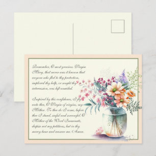 Peach katholic Memorira Gebet zur Jungfrau Mary Postkarte