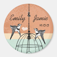 Peach Koral Mint Birdcage Save the Date Hochzeit