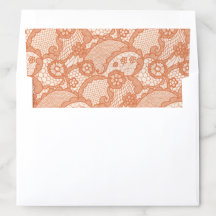 Peach Lace Elegant Wedding Invitation