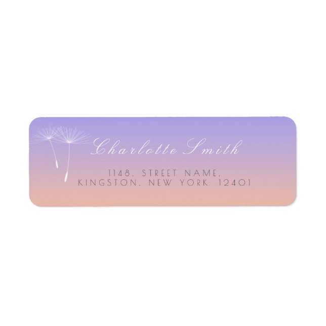 Peach Lavanda Gray Ombre Dandelion Address (Vorne)