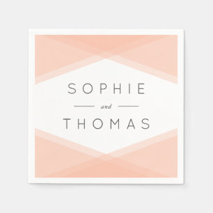 Peach Layered Geometric Wedding Serviette