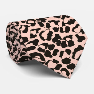 Peach Leopard Animal Print Krawatte