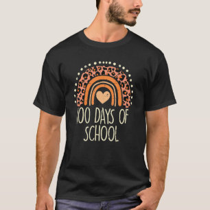 Peach Leopard Rainbow 100 Days School Niedlich 100 T-Shirt