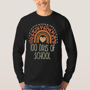 Peach Leopard Rainbow 100 Days School Niedlich 100 T-Shirt
