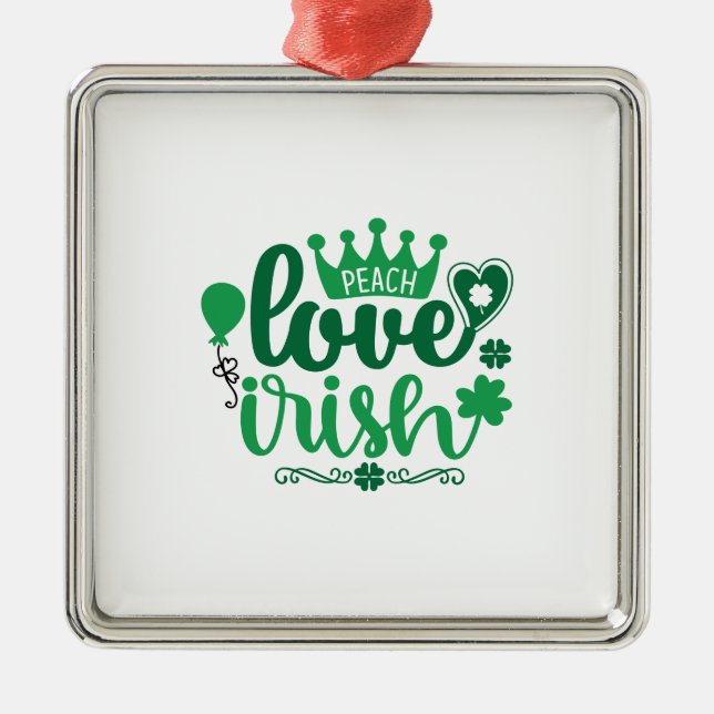 Peach Liebe Irish Ornament Aus Metall (Vorne)
