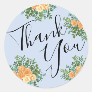 Peach Light Blue Wedding Rose Blues Runder Aufkleber