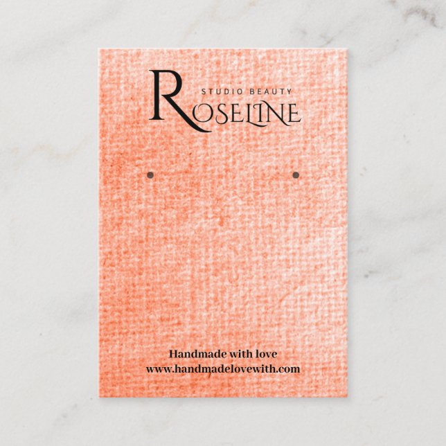 Peach Light Orange Aquarellschmuck Visitenkarte (Vorderseite)