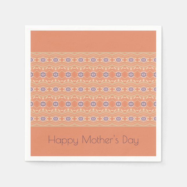 Peach Lila und Beige Serviette (Vorderseite)