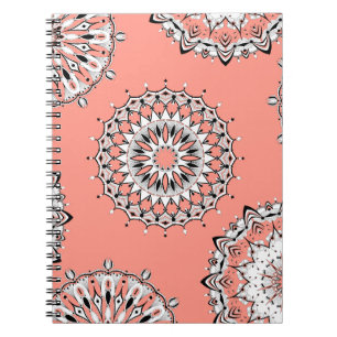 Peach Mandala 1 Spiralnotebook Notizblock