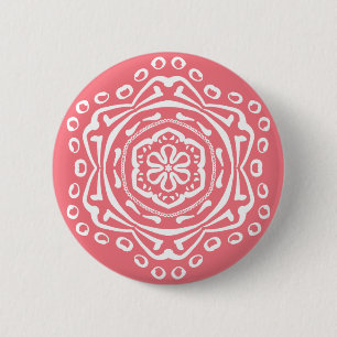 Peach Mandala Button