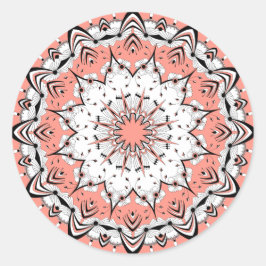 Peach Mandala (Design 3 Sticker) Runder Aufkleber