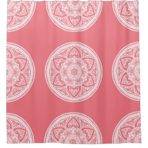 Peach Mandala Duschvorhang