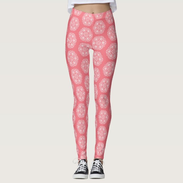 Peach Mandala Leggings (Vorderseite)