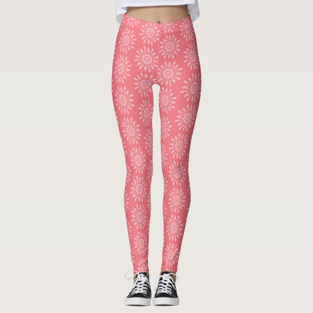 Peach Mandala Leggings (Vorderseite)