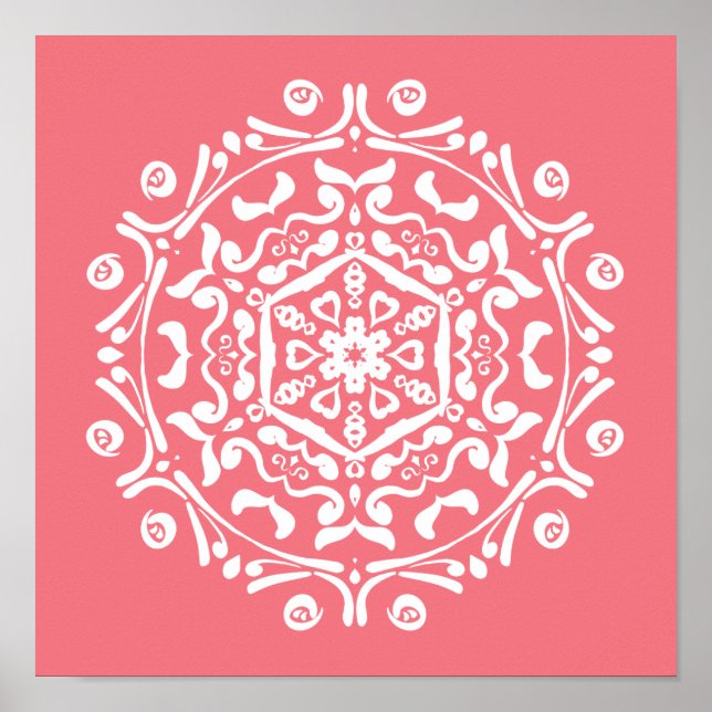 Peach Mandala Poster (Vorne)