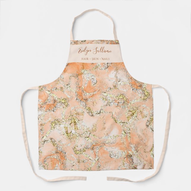 Peach Marmorschön berufliche Schürze (Vorderseite)